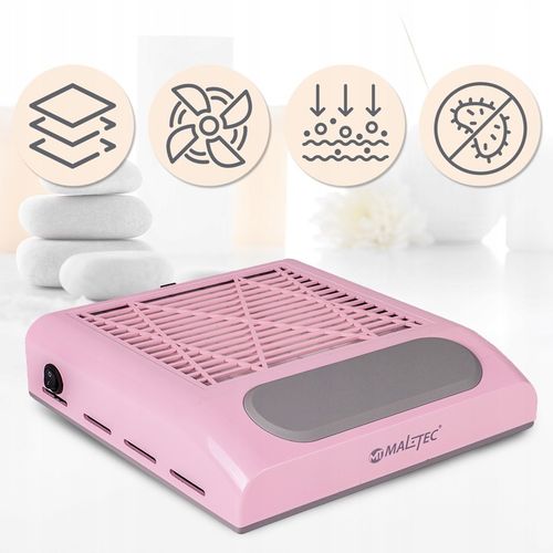 POCHŁANIACZ PYŁU DO PAZNOKCI BEZWORKOWY KASETOWY FILTR 80W RÓŻOWY na Arena.pl