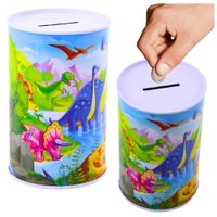 ND24_22090 Skarbonka Z Dinozaurami Metalowa Kolor