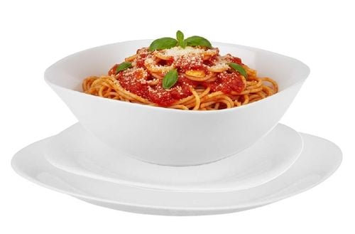 Zestaw obiadowy dla 6 osób 18 el. biały kwadratowy szkło opalowe zmywarka na Arena.pl