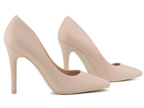 Beżowe szpilki na platformie matowe 40 na Arena.pl