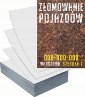 Ulotki A6 reklamowe firmowe 1000 szt projekt w cenie ZŁOMOWANIE POJAZDÓW
