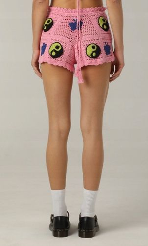 DZIEWCZYNY Szydełkowe szorty damskie RÓŻOWY r.34 na Arena.pl