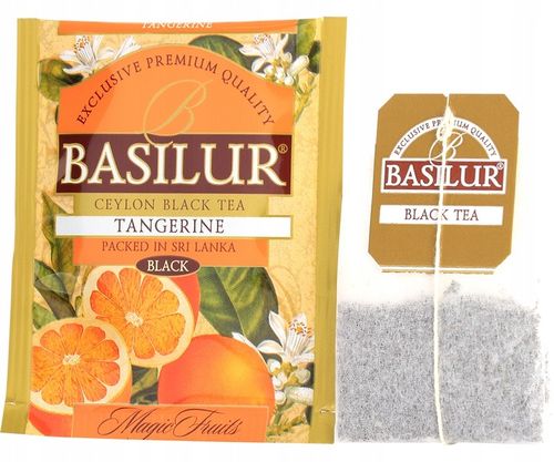 Basilur TANGERINE czarna herbata MANDARYNKA torebki PUSZKA - 20 x 2 g na Arena.pl