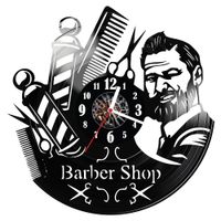 Zegar ścienny z płyty winylowej Barber shop 298.14
