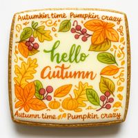 CIASTKO LUKROWANE HALLO AUTUMN COLORS ROZ.S KWADRAT JESIEŃ RĘCZNIE ROBIONE