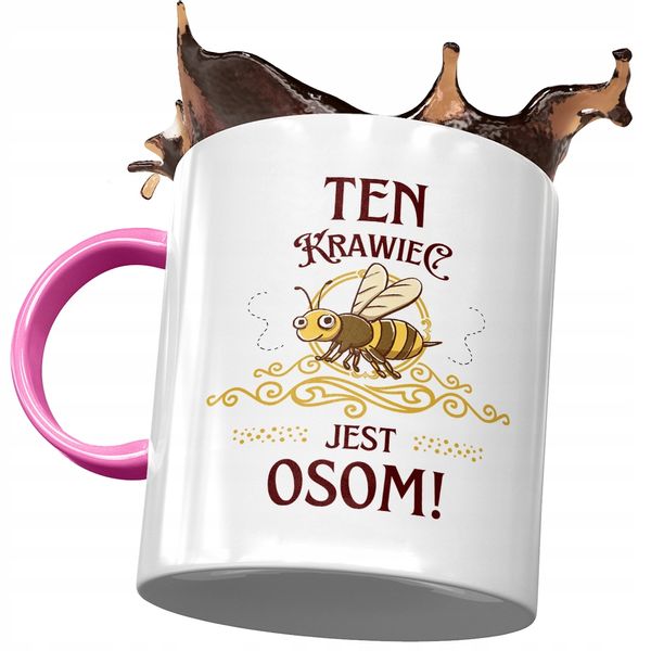 Kubek Różowy Dla Krawca Ten Krawiec Jest Osom! Z Nadrukiem Ze Zdjęciem zdjęcie 1