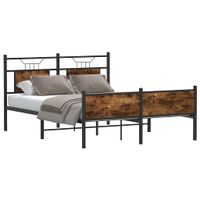 Łóżko bez materaca, przydymiony dąb, 140x190 cm