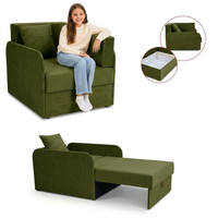 Łóżko dziecięce sofa kanapa rozkładana pojemnik jasno zielony khaki welur