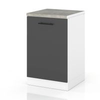 Szafka Kuchenna Stojąca Z Blatem Modułowa 50cm Spremium Szary Mat