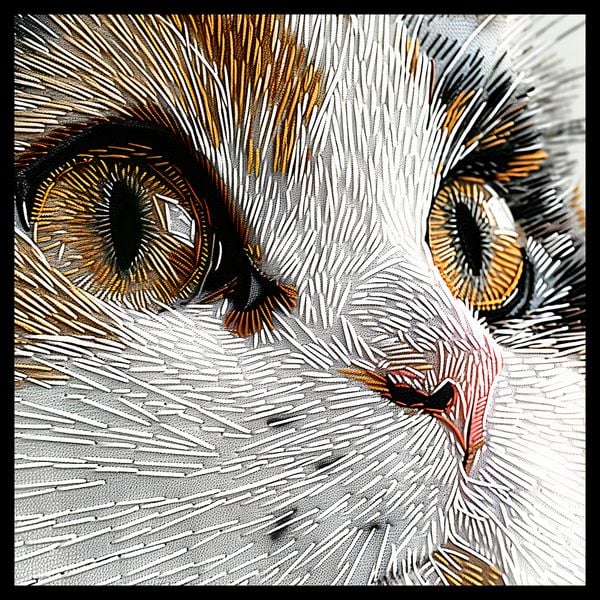 Plakat 60x60cm Nitkowany Kot zdjęcie 2