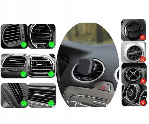 SAMOCHODOWY ROZDZIELACZ 4xUSB QC PD 40W MAGNETYCZNY MOCNY UCHWYT DO KRATKI na Arena.pl