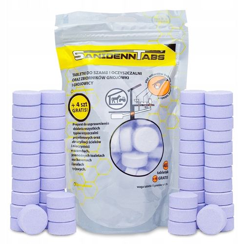 TABLETKI do SZAMBA Sanidenn TABS 52 szt. BAKTERIE do OCZYSZCZALNI na na Arena.pl
