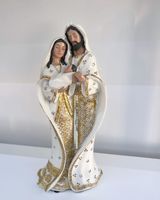 Biało- złota diamentowa szopka Bożonarodzeniowa Święta Rodzina 37x17x12