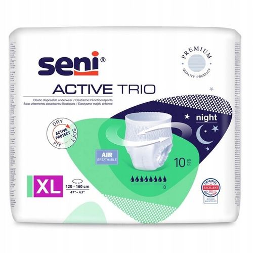 SENI ACTIVE TRIO XL MAJTKI CHŁONNE NA NOC WCIĄGANE DLA DOROSŁYCH na Arena.pl