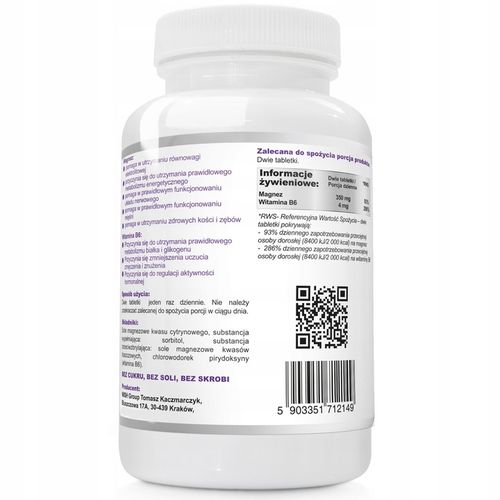 Magnez Strong+B6 Forte Skurcze Stres Wysoka dawka na Arena.pl