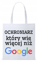 Torba Biała Eco Shopper Dla Ochroniarza Prezent Z Nadrukiem Ze Zdjęciem