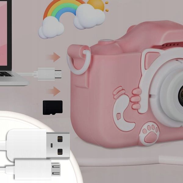 APARAT CYFROWY DLA DZIECI KOTEK Z KARTĄ PAMIĘCI FOTGRAFICZNY + GRATIS zdjęcie 14