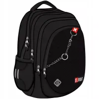 Plecak szkolny wielokomorowy St.Right czarny, różowy 23 l