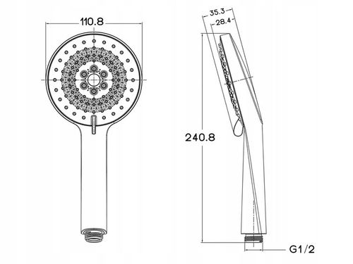 SŁUCHAWKA PRYSZNICOWA diamentowa ECOVAND INTENSE OSZCZĘDNA -65% WODY 5.7L/M na Arena.pl