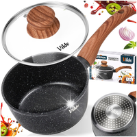 RONDEL RONDLEK GRANITOWY Z POKRYWKĄ UCHWYT DREWNO INDUKCJA 1,2 L 16CM