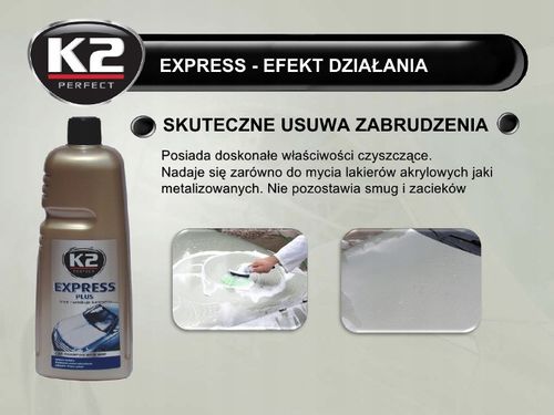 K2 EXPRESS PLUS SZAMPON samochodowy Z WOSKIEM do mycia auta 5000ml 5L na Arena.pl