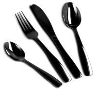 ZESTAW CZARNYCH SZTUĆCÓW 24 el KOMPLET dla 6 osób