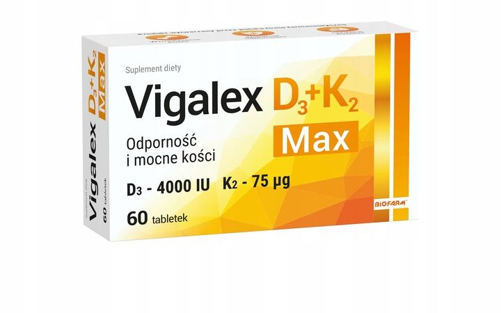 Vigalex D3 + K2 MAX, 60 tabletek zdjęcie 1