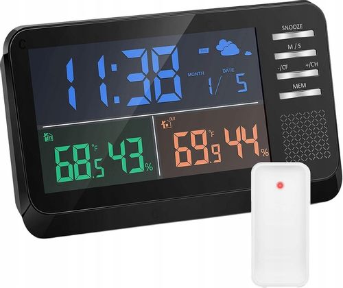 Bezprzewodowa Stacja Pogodowa Zegar Termometr Data na Arena.pl