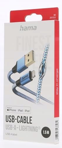 Kabel HAMA Reflected USB-A - Lightning 1.5M Niebieski 201553 na Arena.pl