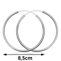 SREBRNE KOLCZYKI KOŁA 8,5CM PRÓBA SREBRA 925