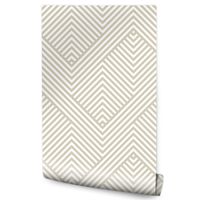 Tapeta Do Salonu Beżowy Wzór GEOMETRYCZNY Ozdoba