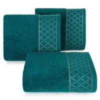 Ręcznik z bordiurą i błyszczącą nicią LAYLA 50X90 ciemnoturkusowy