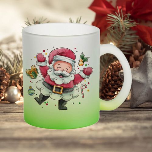 Kubek z mrożonego szkła z zielonym dnem z Twoim nadrukiem na Arena.pl