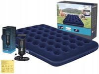 Materac Dmuchany Welurowy Dwuosobowy Łóżko z Pompką Bestway 67002