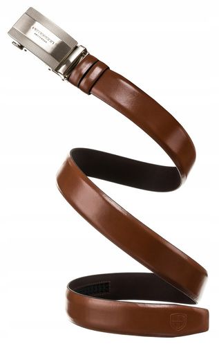 pasek męski z klamrą automatyczną wykonany ze skóry naturalnej - peterson na Arena.pl