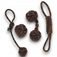 ZESTAW ZABAWEK DLA DUŻYCH PSÓW MOCNE SZARPAK PIŁKA SZNURY LINY 4szt