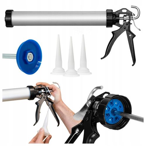 PISTOLET WYCISKACZ do mas silikonu tubowy do masy uszczelniaczy 600ml na Arena.pl