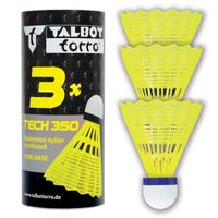 lotki do badmintona talbot torro tech 350 medium 3 szt - żółte