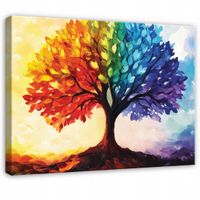 OBRAZ DRZEWO SZCZĘŚCIA KOLOROWY DO SYPIALNI SALONU KUCHNI NA PŁÓTNIE 100x70