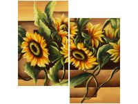 60X60CM SŁONECZNIKOWA KOMPOZYCJA DWU OBRAZ ŚCIAN