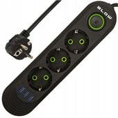 PRZEDŁUŻACZ LISTWA ZASILAJĄCA WŁĄCZNIK 3x USB 3 GNIAZDA 3m