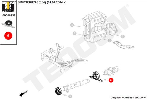 BMW 6 E64 PODPORA WAŁU KPL E64 04- na Arena.pl