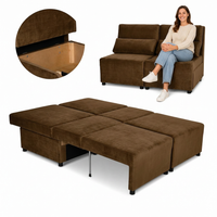 Kanapa 2 os sofa rozkładana spania pojemnik brązowy KIMO Family Meble