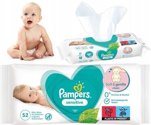 pampers chusteczki nawilżane sensitive 52 szt. - 1 op. na Arena.pl