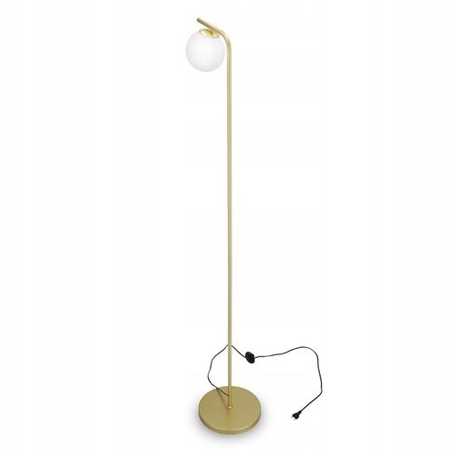 Złota Lampa Stojąca Podłogowa Lampka LED 1X E27 Kula Do Czytania na Arena.pl