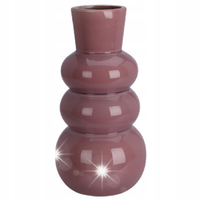 WAZON PORCELANOWY BĄBELKOWY FIOLETOWY 14X14X29.5 CM