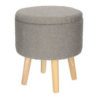 Stołek Neely L ze schowkiem szary jasny