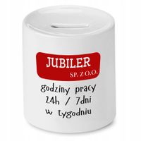 Dla Jubilera Prezent Skarbonka Godziny Pracy Z Nadrukiem Ze Zdjęciem