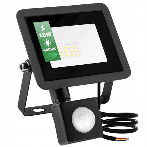 Naświetlacz LED 10W HALOGEN LAMPA ZEWNĘTRZNA REFLEKTOR z CZUJNIKIEM na Arena.pl