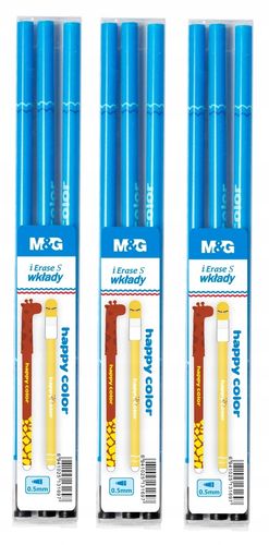 WKŁADY DO DŁUGOPISU USUWALNEGO 3PACK NIEB. 9SZT na Arena.pl